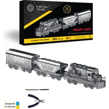 Rafta Metal-Tıme Yük Treni Mekanik Modeli, Kargo Tren Metal Model Kiti, Yetişkinler Için Yapılacak 3D Metal Model Kitleri, Model Heave Tren Ağır Loco, 234 Parça.