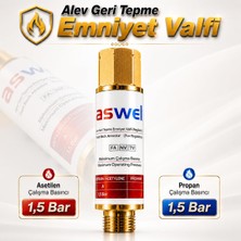 Rafta 1.5 Bar Alev Geri Tepme Güvenlik Emniyet Valfi 3003-A Asetilen Propan Regülatör Basınç Düşürücü
