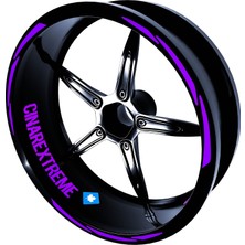 Rafta Çınar Extreme 3 Parça Tasarımlı Patlıcan Moru Jant Şeridi Sticker