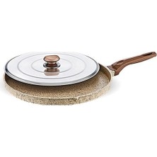 Rafta Fms D3006 Döküm Kapaklı Balık-Gözleme Tavası 34 cm Bej