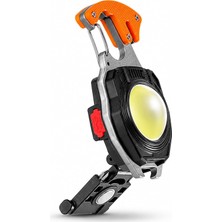 Rafta Multi Fonksiyonel Fener - Karabinalı Çok Amaçlı Şarjlı LED Acil Durum Kiti, 3 Renk Işık Modlu, Type-C 500MAH, Manyetik Düdüklü Çakmaklı Kesicili Tornavidalı Kamp Araç Seyahat Için Fonksiyonel Fener