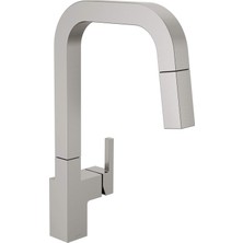 Rafta Delta Faucet Fırçalı Nikel Mutfak Bataryası Aşağı Çekmeli Püskürtücü, Ada Uyumlu, Çift Fonksiyonlu Değnek, Manyetik Yerleştirme Püskürtme Kafası, Spotshield Paslanmaz Çelik, 19825LF-SP
