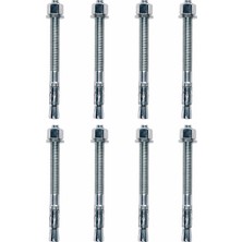 Rafta Klipsli Çelik Dübel M16X145 mm 8 Adet Set Güçlü Sabitleme Beton Tuğla Uyumlu Montaj Dübeli