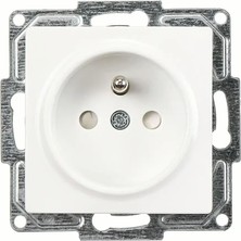 Rafta Günsan Visage Çocuk Korumalı Ups Priz, Beyaz, 16A 250V, Vidalı Bağlantı (Mekanizma + Tuş Kapak)