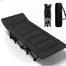 Rafta Efsane Kamp - Konfor Ultralight Kampet Portatif Kamp Yatağı Siyah - 190X68X35CM