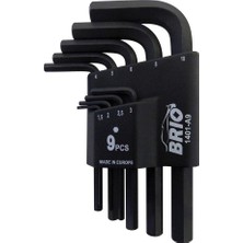 Rafta Brio Allen Anahtar Seti Kısa 9 Parça 1,5-10 mm