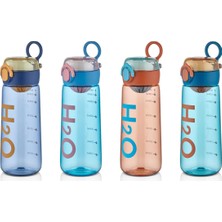 Rafta Deconox H2O Detox Matara 660 Ml, Kilitli Kapaklı, Ölçü Göstergeli Plastik Spor Suluk, Taşıma Halkalı, Bulaşık Makinesinde Yıkanabilir