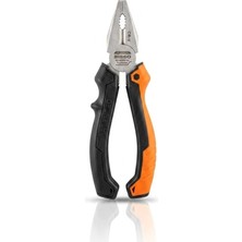 Rafta Bısso Profesyonel Kombine Pense 180MM / 7" - Birinci Kalite Cr-V Çelik, Usta ve Tamirat Tipi Güçlendirilmiş Tel Kesici ve Tutucu Pense, Ergonomik Izoleli Kaymaz Sap
