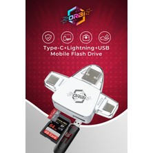 orbi Lightning USB Type-C To USB Sd Tf Kart Okuyucu Çevirici Hub Adapter RB-500