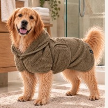 Oya Pet Çift Katlı Bukle Kumaş Kapüşonlu Köpek Bornozu – Banyo Sonrası Kurulama