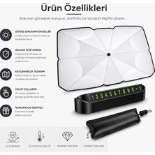 Orret Home Şemsiye Şeklinde Katlanabilir Oto Güneşlik ve Oto Numaratör Seti – Araç Güneşliği, Otomobil Ön Cam Güneşlik, Araba Güneşliği, Numaratör Hediyeli Güneş Koruyucu (140X79 Cm)