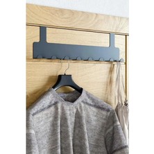 Orret Home Metal Mat Siyah Kapı Arkası Askılık – 8 Kancalı Amerikan Tipi Organizer Askı, Banyo ve Oda Kapıları Için Pratik Askılık, Delmeden Montajlı Kapı Arkası Askı (Siyah)