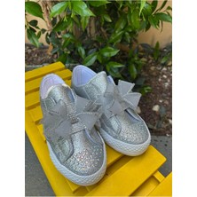Scarpe Magiche Princess Sparkle Gri Fiyonklu Ayakkabı (31-35 Numara Arası Işıksızdır )