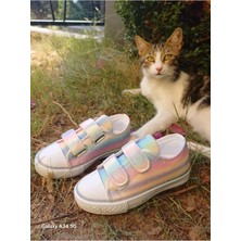 Scarpe Magiche Gökkuşağı Renkli Kız Çocuğu Sneaker Ayakkabısı (31-35 Numara Arası Işıksızdır )