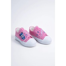 Scarpe Magiche Pembe Simli Kız Çocuk Cırtlı Sneaker