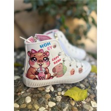 Scarpe Magiche Beyaz Kapibara Bilekli Ayakkabı (31-35 Numara Arası Işıksızdır )
