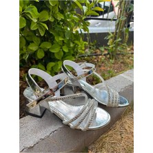 Scarpe Magiche Silver Moon Taşlı Topuklu Sandalet