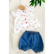 Bip Baby Kız Bebek Çilek Desen Gömlek ve Şort Takım
