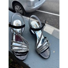 Scarpe Magiche Diamond Shine Siyah Taşlı Abiye Sandalet