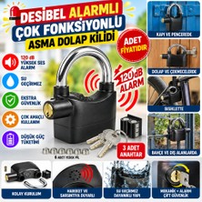 Bezos Desibel Siyah Alarmlı Çok Fonksiyonlu Ekstra Güvenlikli Kare Asma Dolap Kilidi (Adet Fiyatıdır) Nhr
