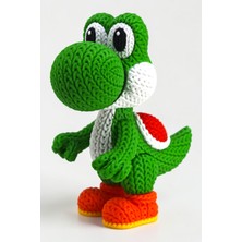 Star Figür Süper Mario - Yoshi Amigurumi Tarzı Yün Görünümlü Figür