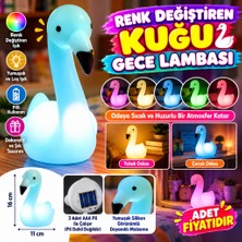 Marka Kolik Dekoratif Işık Altında Renk Değiştiren Pilli Kuğu Gece Lambası (Adet Fiyatıdır)