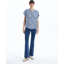LC Waikiki Lcwaıkıkı Classic Indigo Mars Flare Kadın Jean Pantolon