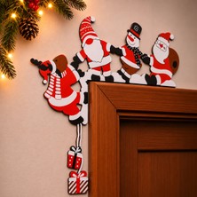 Decorius Yılbaşı Temalı Kapı Süsü - Yılbaşı Kapı Köşe Süsü | Noel Baba, Kardan Adam ve Geyikli Dekoratif Kapı Üstü Süsü | Yeni Yıl, Noel ve Ev Dekorasyonu İçin Şık Hediyelik Aksesuar
