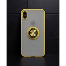 Lexroo Iphone x Kılıf Montreal Yüzüklü Silikon Kapak – Sarı
