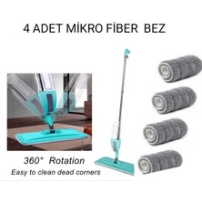 Karakuş Spin Mop Sprey Mop Deterjan Hazneli 4 Adet Yedek Mop Spreyli Temizlik Paspası Mikrofiber Bez ile 360 Derece Dönme Özelliği