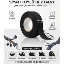 Dalpak Ambalaj Siyah Tüylü Bez Bant 19 mm 15 Metre