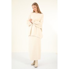 Suede Style 40803 - Şık Rahat Yumuşak Dokulu Triko Etek Kazak Kadın Takım
