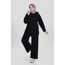 Suede Style 44146 - Şık Rahat Triko Pantolon Hırka Kadın Takım