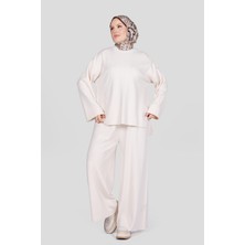 Suede Style 44146 - Şık Rahat Triko Pantolon Hırka Kadın Takım