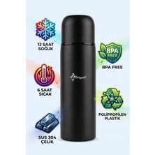 Penguen Mama Termosu 750 ml SUS304 Çelik Termos Sıcak Su Çay Kahve Termosu Bardaklı Vakumlu Bpa Free