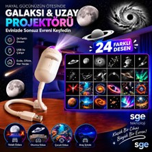 Mighty 24 Farklı Desenli USB LED Projektör Gece Lambası 360 Derece Ayarlanabilir Yıldız Galaksi