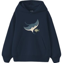The Lucid Lab Manta Ray With A Tiny Fish Friend Çocuk Hoodie