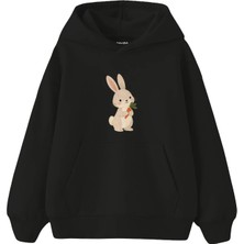 The Lucid Lab Rabbit Holding A Tiny Carrot Çocuk Hoodie
