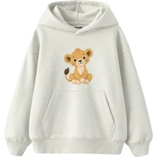 The Lucid Lab Lion Cub Sitting With Crossed Paws Çocuk Hoodie