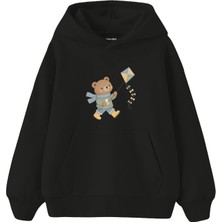 The Lucid Lab Bear Flying A Kite Çocuk Hoodie