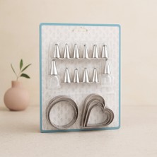 Urfakent Pasta Süsleme Uç Seti 20 Parça (Metal Uçlar ve Kurabiye Kalıpları)