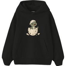 The Lucid Lab Baby Dinosaur Emerging From A Speckled Eggshell Çocuk Hoodie