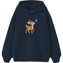 The Lucid Lab Fawn Looking At A Butterfly Çocuk Hoodie