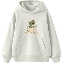 The Lucid Lab Baby Dinosaur Emerging From A Speckled Eggshell Çocuk Hoodie