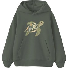 The Lucid Lab Sea Turtle With A Patterned Shell Çocuk Hoodie