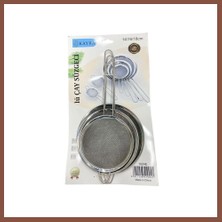 Bezos 3'li Metal Süzgeç 14-16-18 cm Dry