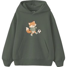 The Lucid Lab Fox Kicking A Football Çocuk Hoodie