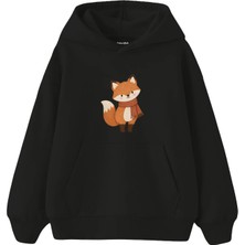 The Lucid Lab Fox In A Rust Scarf Çocuk Hoodie