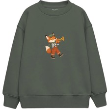 The Lucid Lab Fox Playing A Trumpet Çocuk Sweatshirt