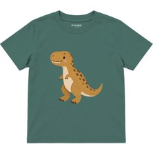 The Lucid Lab Ochre Tyrannosaurus With Tiny Friendly Arms Çocuk Tişört - Yeşil